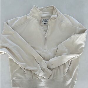 American Eagle Outfitters Cream quarter Zip Up Sweater